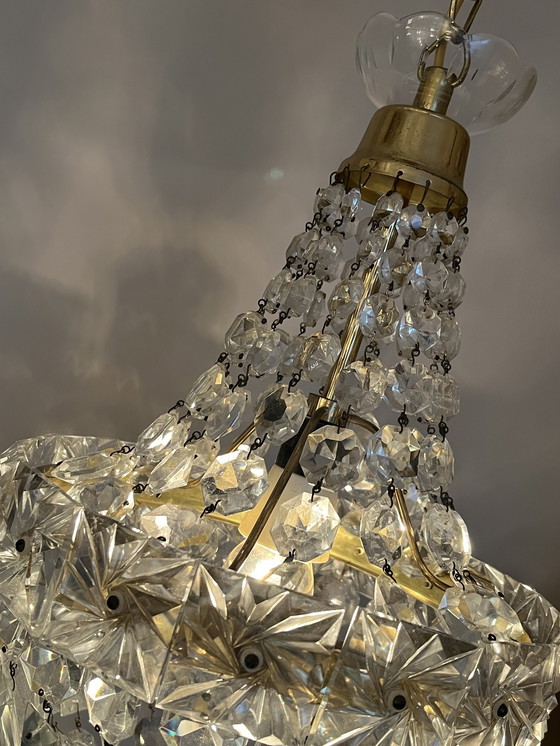 Image 1 of Lustre de poche en cristal Vintage Lampe pendante Lustre