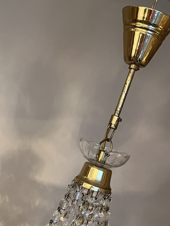 Image 1 of Lustre de poche en cristal Vintage Lampe pendante Lustre