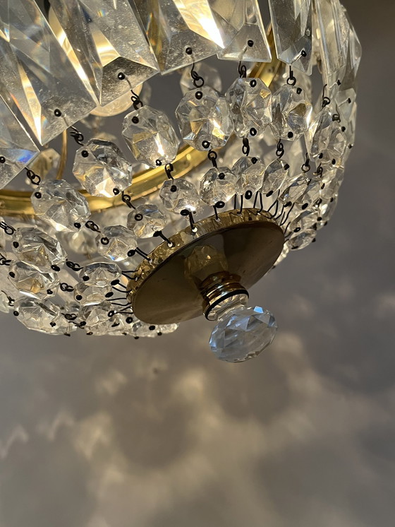 Image 1 of Lustre de poche en cristal Vintage Lampe pendante Lustre