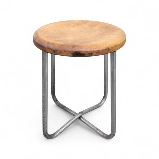 Tabouret en acier tubulaire par Karel Ort pour Gottwald, 1930S