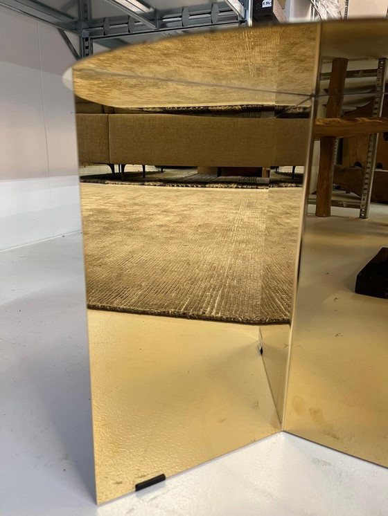 Image 1 of Hay Slit Round Brass Side Table Gold