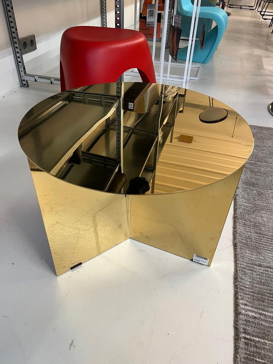 Image 1 of Hay Slit Round Brass Side Table Gold