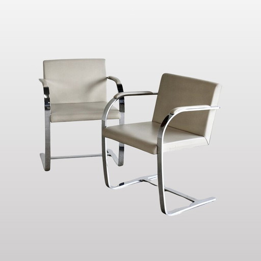 Ensemble de 8 fauteuils Brno vintage par Mies Van Der Rohe pour Knoll USA, Tchécoslovaquie 1980