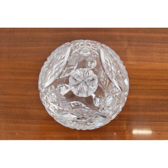 Image 1 of Jarre vintage en verre taillé, Tchécoslovaquie 1960