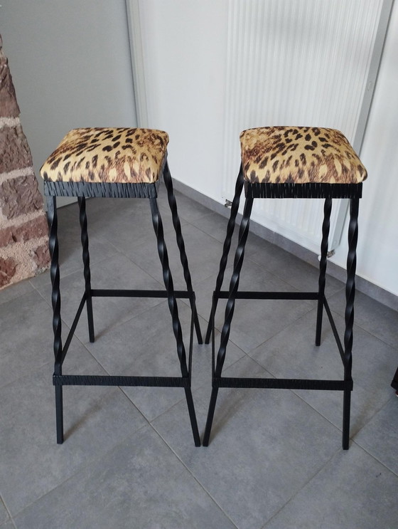 Image 1 of 4 Tabourets Brutalistes De 1950