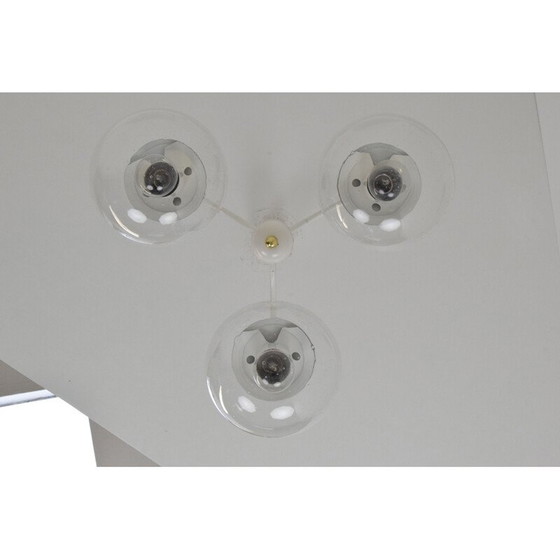 Image 1 of Lustre vintage en verre et laiton de Kamenicky Senov, tchèque 1970