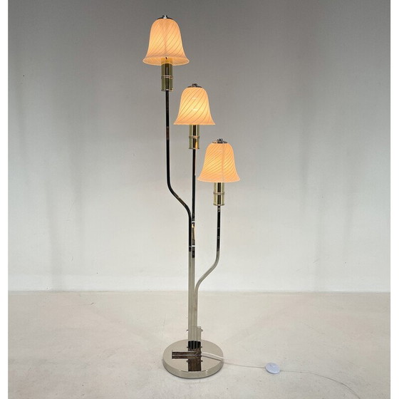 Image 1 of Lampadaire "Magic Mushrooms" italien vintage en chrome et verre de Murano, 1970