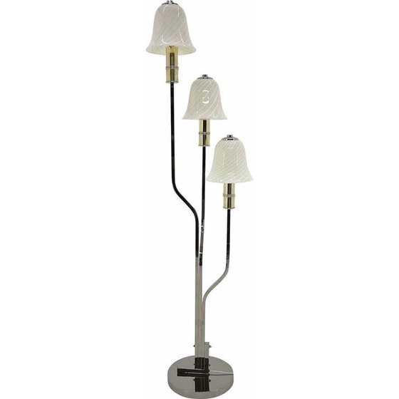 Image 1 of Lampadaire "Magic Mushrooms" italien vintage en chrome et verre de Murano, 1970