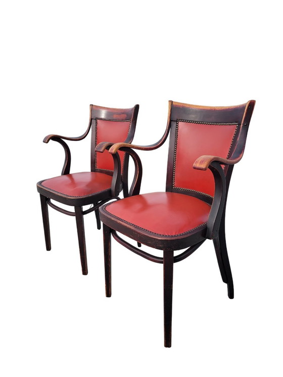 Image 1 of Ensemble De Deux Fauteuils Originaux Thonet Par Adolf Loos