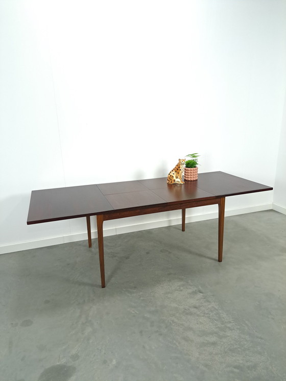 Image 1 of Table de salle à manger extensible en placage de bois de rose