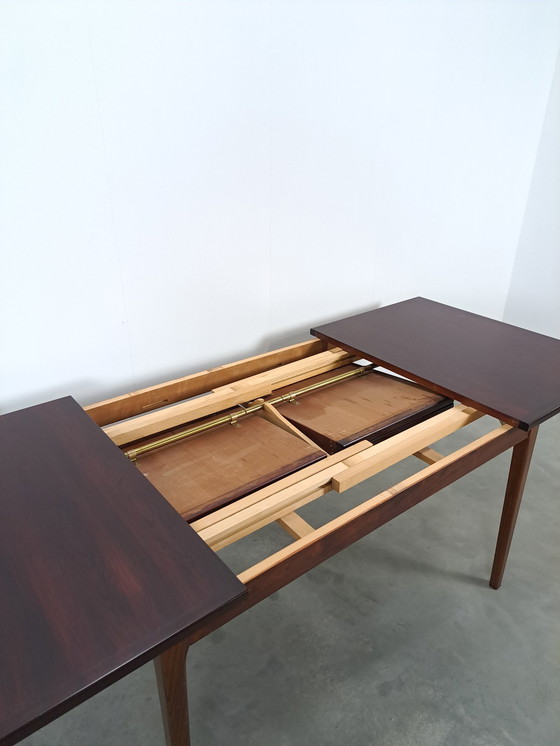 Image 1 of Table de salle à manger extensible en placage de bois de rose