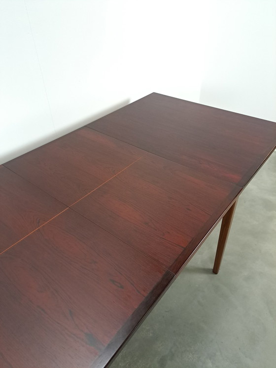 Image 1 of Table de salle à manger extensible en placage de bois de rose