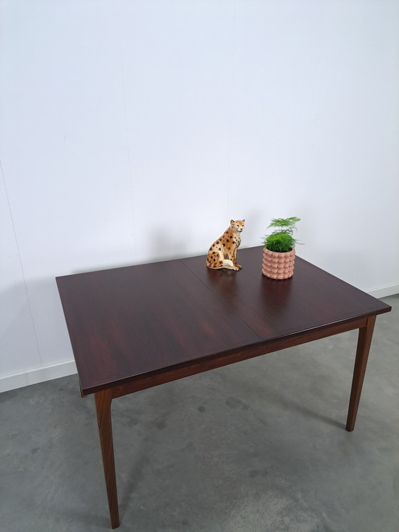 Image 1 of Table de salle à manger extensible en placage de bois de rose