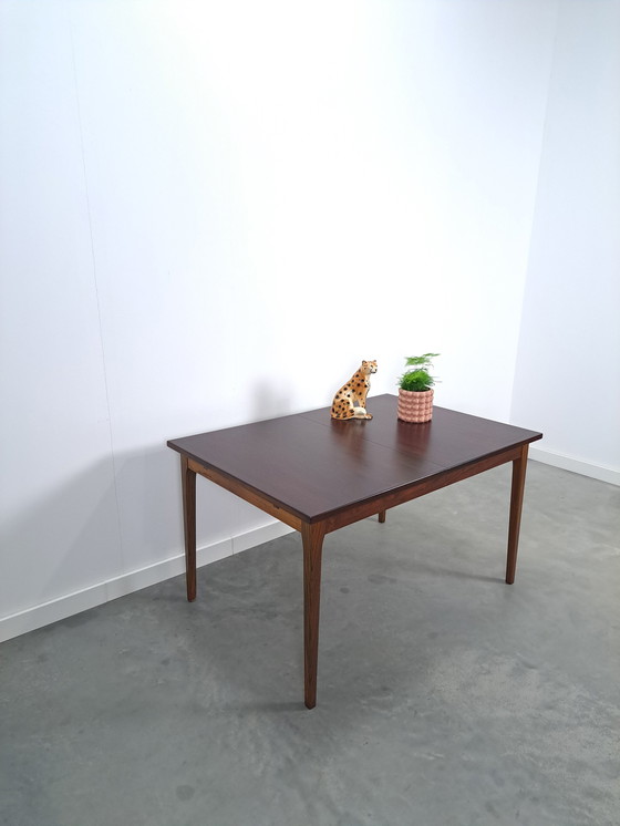 Image 1 of Table de salle à manger extensible en placage de bois de rose