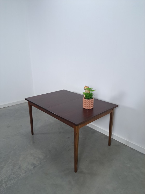 Image 1 of Table de salle à manger extensible en placage de bois de rose