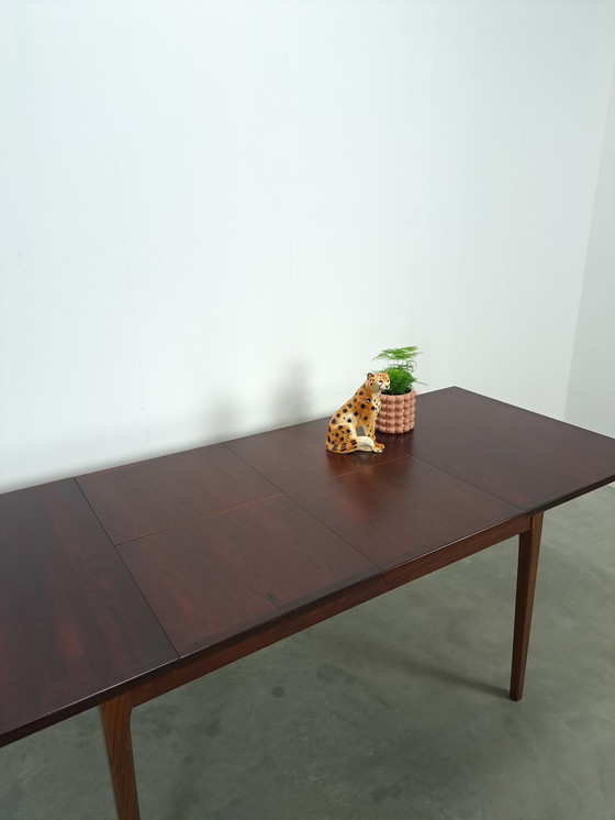 Image 1 of Table de salle à manger extensible en placage de bois de rose