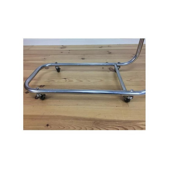 Image 1 of Chariot de service modulaire vintage en tôle perforée et chrome, années 1950