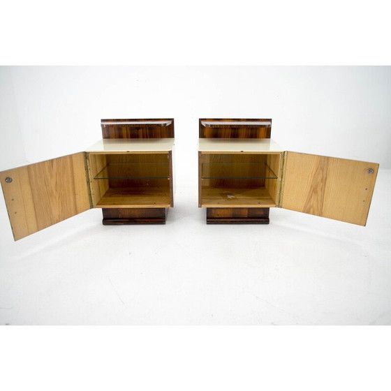 Image 1 of Paire de tables de nuit vintage par Halabala pour Up Zavody, Tchécoslovaquie 1940
