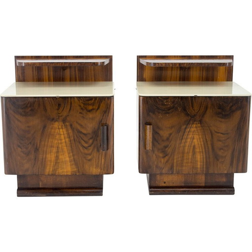 Paire de tables de nuit vintage par Halabala pour Up Zavody, Tchécoslovaquie 1940