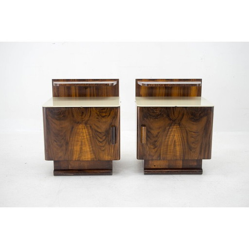 Paire de tables de nuit vintage par Halabala pour Up Zavody, Tchécoslovaquie 1940