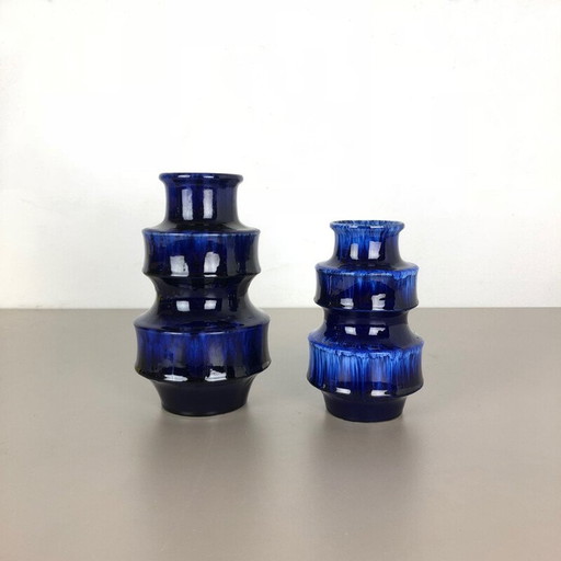 Paire de vases en céramique vintage pour Scheurich série 484, Allemagne 1970