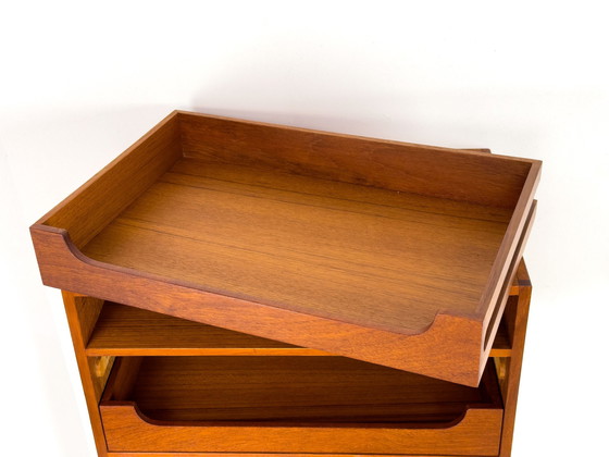 Image 1 of Teak Wall Hanging Bedside Table, 1960S