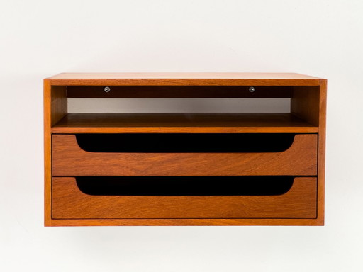 Teak Wall Hanging Bedside Table, 1960S