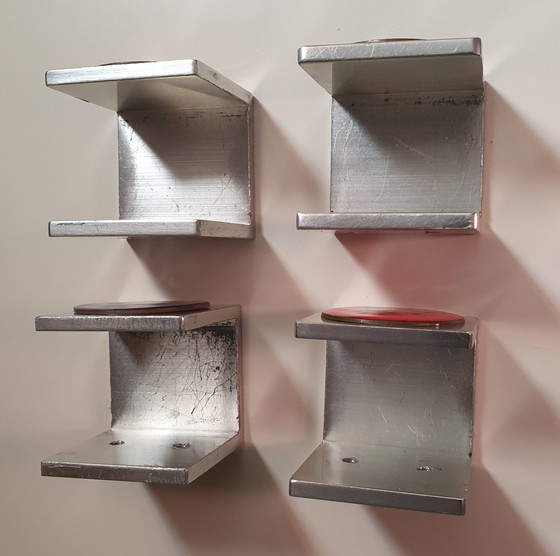 Image 1 of Four Vintage Retro Coat Hooks Or Handles