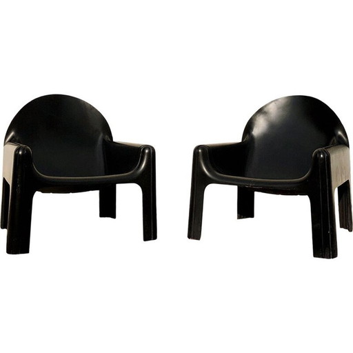 Paire de chaises longues Black Model 4794 par Gae Aulenti pour Kartell, italien, années 1970