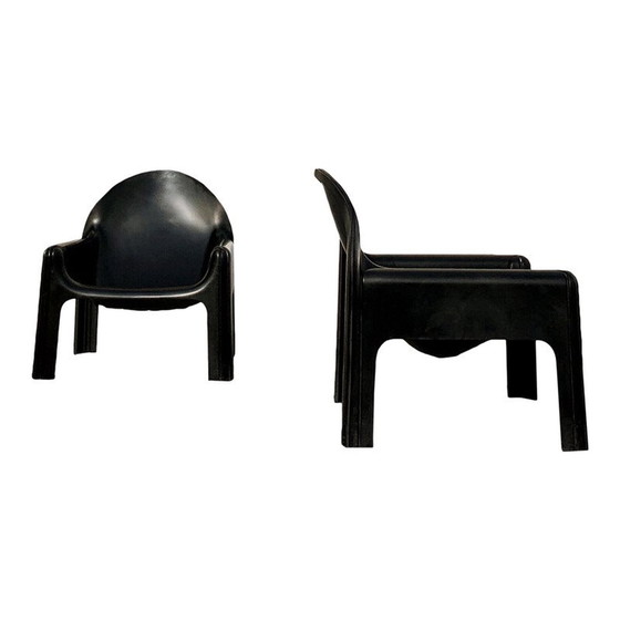 Image 1 of Paire de chaises longues Black Model 4794 par Gae Aulenti pour Kartell, italien, années 1970