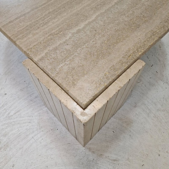 Image 1 of Table basse vintage en travertin, Italie 1980