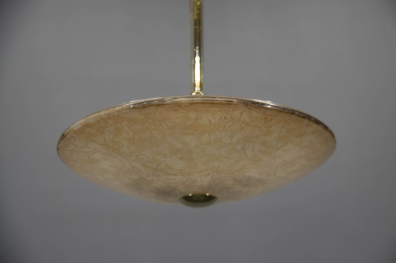 Image 1 of Lustre Art Déco en verre, Kamenicky Senov, 1930S