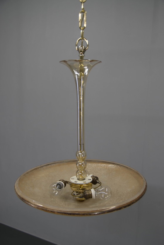 Image 1 of Lustre Art Déco en verre, Kamenicky Senov, 1930S