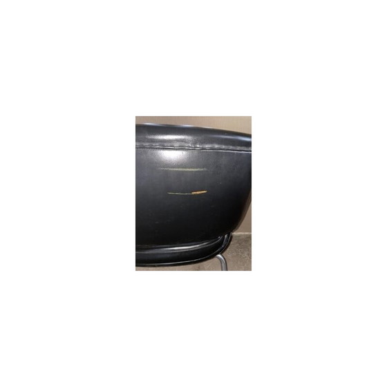 Image 1 of Fauteuil vintage en cuir noir par Eero Saarien pour Cassina