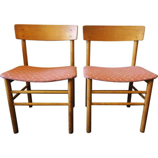 Paire de chaises d'appoint en orme J39 de Borge Mogensen pour Farstrup Mobler 1950s