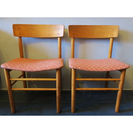 Paire de chaises d'appoint en orme J39 de Borge Mogensen pour Farstrup Mobler 1950s