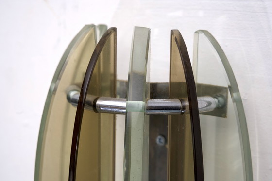 Image 1 of Ensemble de quatre appliques en verre épais étiquetées par Veca, Italie, années 1960