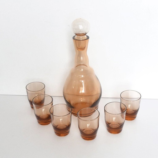 Ensemble de carafe en verre et 6 verres pour Schott Zwiesel, Allemagne, années 1970