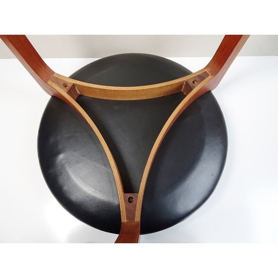 Image 1 of Tabouret vintage en teck par Ellekaer et Linneberg, Danemark années 1960