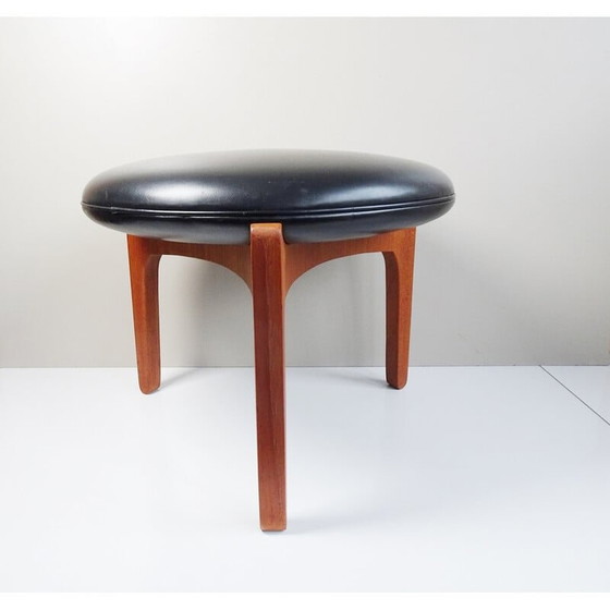 Image 1 of Tabouret vintage en teck par Ellekaer et Linneberg, Danemark années 1960