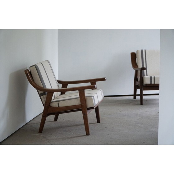 Image 1 of Paire de fauteuils vintage en laine savak par Hans J. Wegner pour Getama