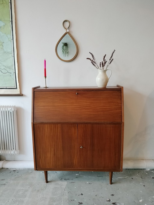 Meuble à abattant secretaire vintage des années 1960