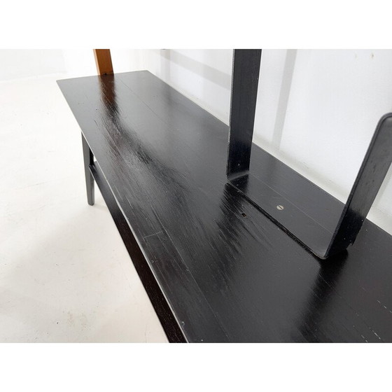 Image 1 of Séparateur vintage avec deux bancs en métal et bois par Jelínek, 1960