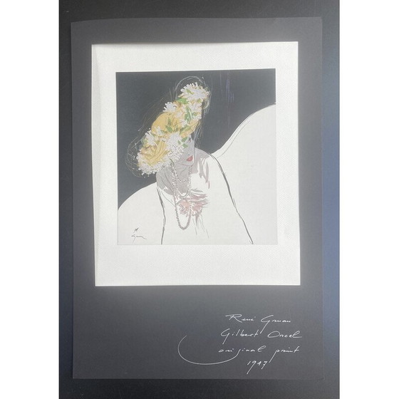 Image 1 of Illustration de mode vintage de René Grau pour Gilbert Orcel, 1947