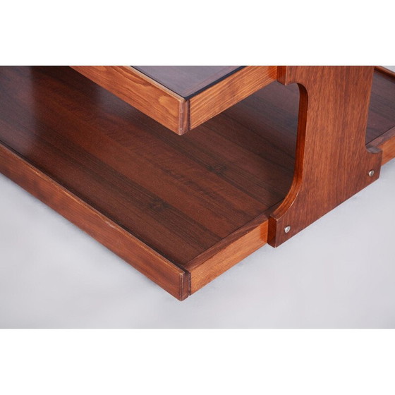 Image 1 of Table basse vintage en noyer et verre, 1960
