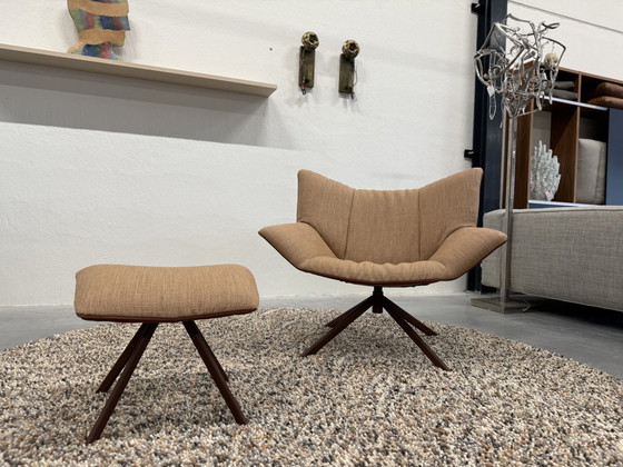 Image 1 of Label Vandenberg Gustav Fauteuil avec pouf Duo Upholstery