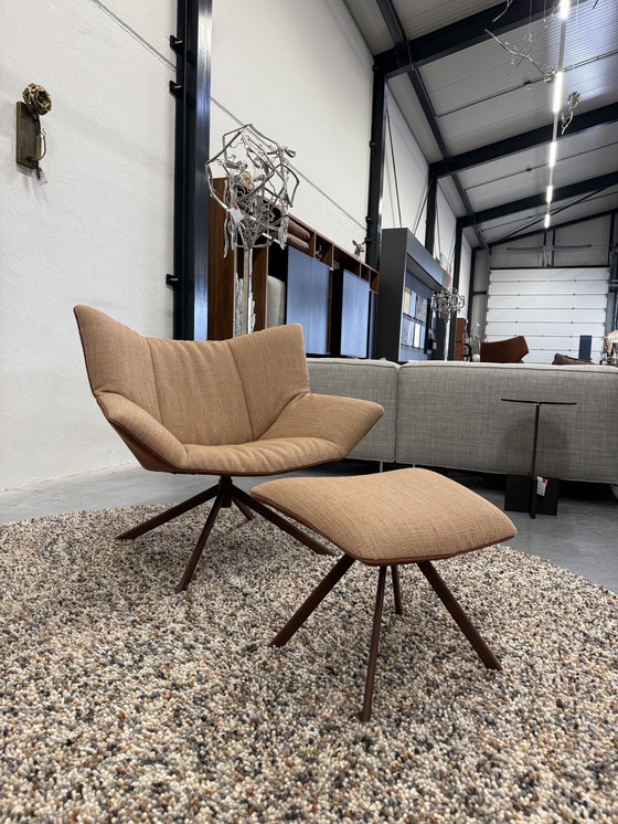 Image 1 of Label Vandenberg Gustav Fauteuil avec pouf Duo Upholstery