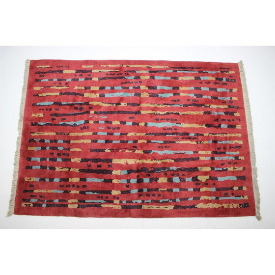Image 1 of Tapis abstrait en laine, Tchécoslovaquie 1940