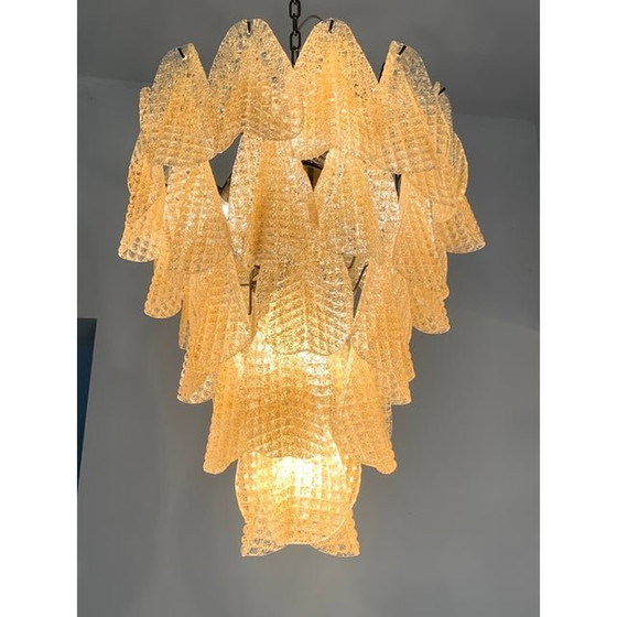 Image 1 of Lustre contemporain "Rondine" en verre de Murano Sputnik à cascade d'or