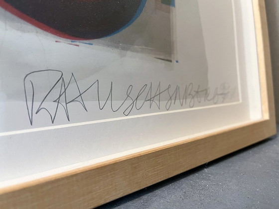 Image 1 of Robert Rauschenberg, Carrière. Signé au crayon. Encadré.